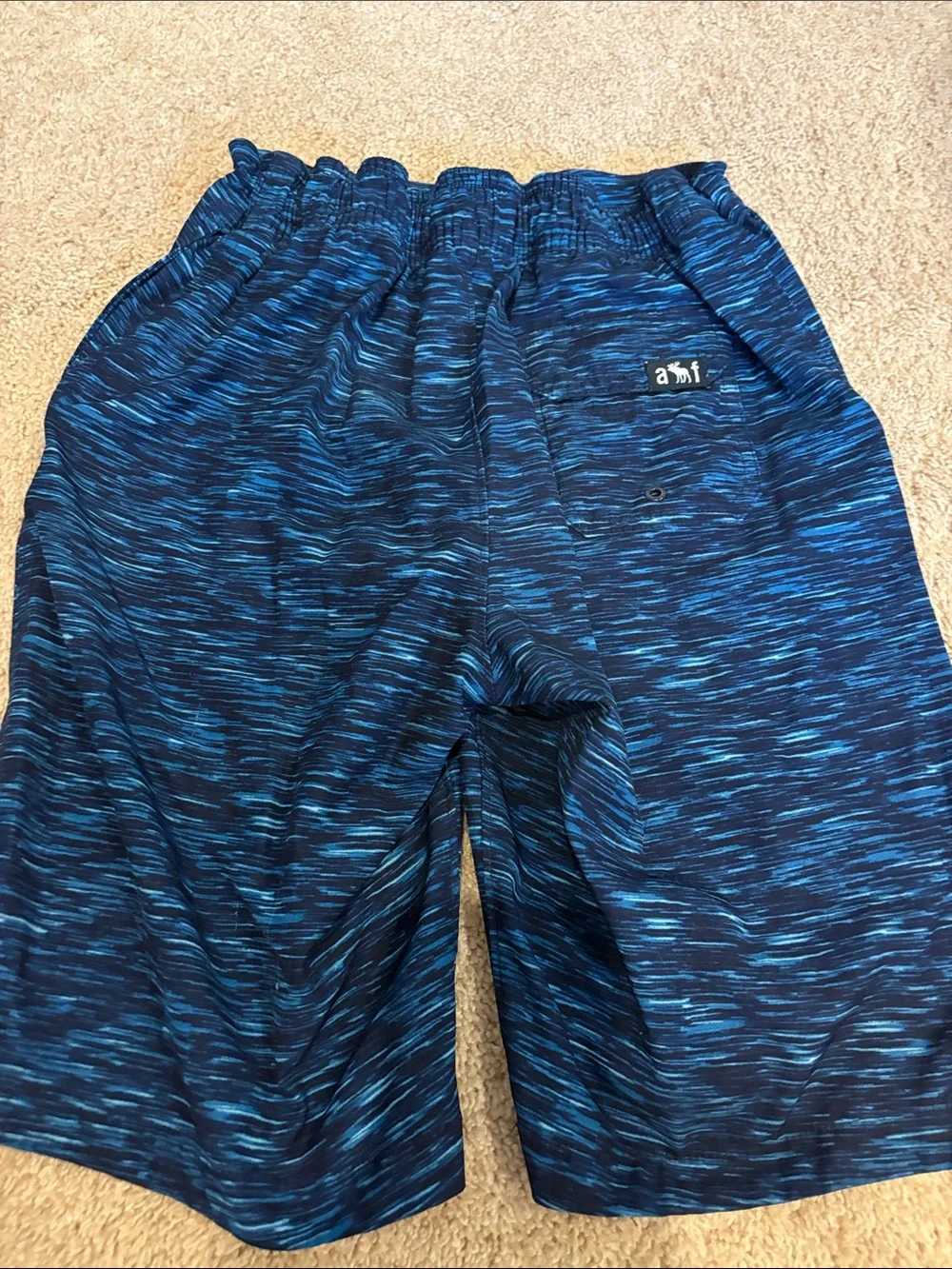 abercrombie kids Navy and Light Blue Striped Swim Shorts. Boys size 11/12.
